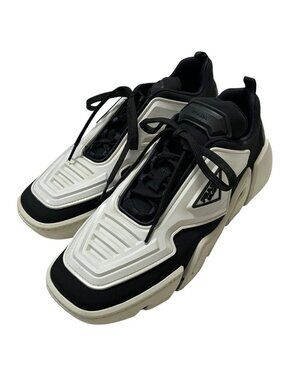 Prada Techno Stretch Fabric Sneakers 39 White Navy